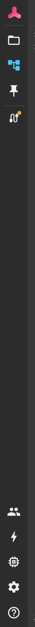 The left bar with the panel buttons; help sits at the bottom